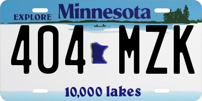 MN license plate 404MZK