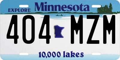 MN license plate 404MZM
