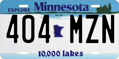 MN license plate 404MZN