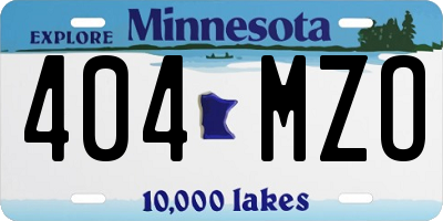 MN license plate 404MZO