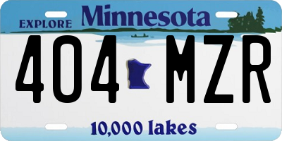 MN license plate 404MZR
