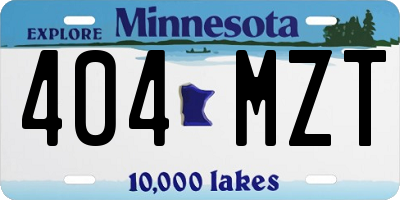 MN license plate 404MZT