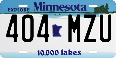 MN license plate 404MZU