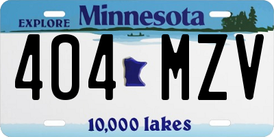 MN license plate 404MZV