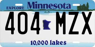 MN license plate 404MZX