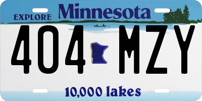 MN license plate 404MZY