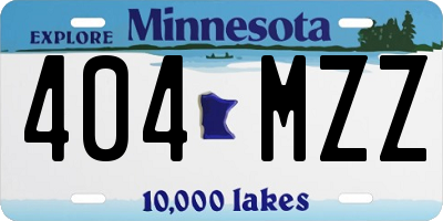 MN license plate 404MZZ