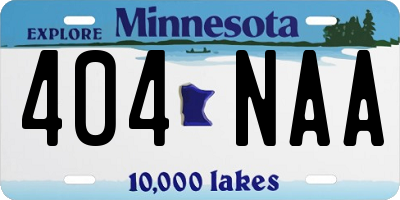 MN license plate 404NAA