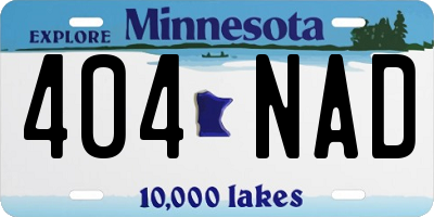 MN license plate 404NAD