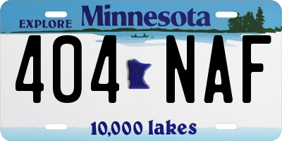 MN license plate 404NAF