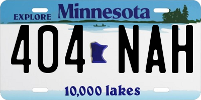 MN license plate 404NAH
