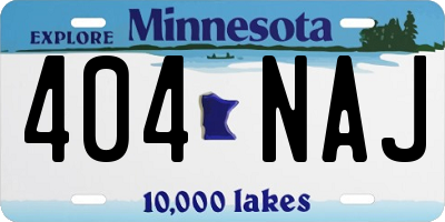 MN license plate 404NAJ