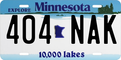 MN license plate 404NAK