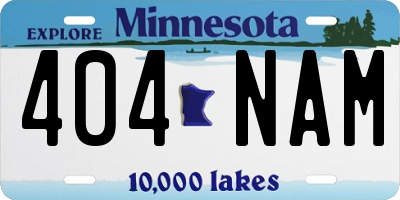 MN license plate 404NAM