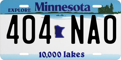MN license plate 404NAO