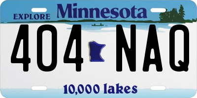 MN license plate 404NAQ