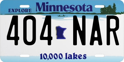 MN license plate 404NAR