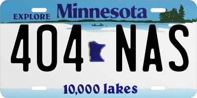 MN license plate 404NAS