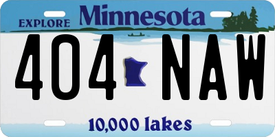MN license plate 404NAW