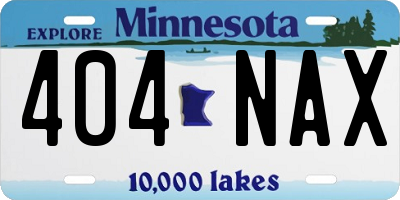 MN license plate 404NAX