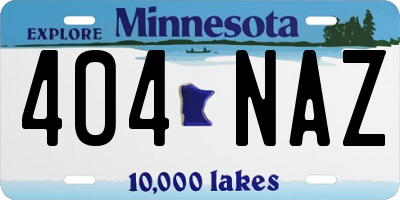 MN license plate 404NAZ