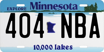 MN license plate 404NBA