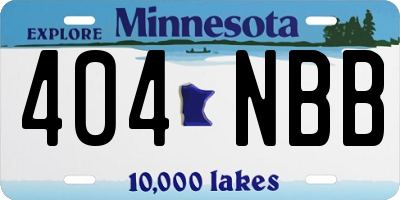MN license plate 404NBB