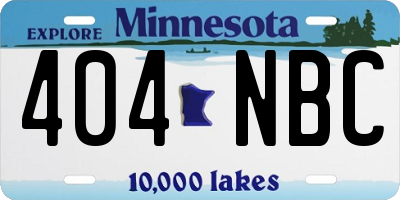 MN license plate 404NBC