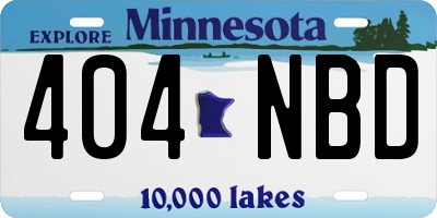 MN license plate 404NBD