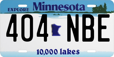 MN license plate 404NBE