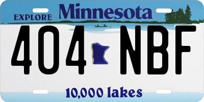 MN license plate 404NBF