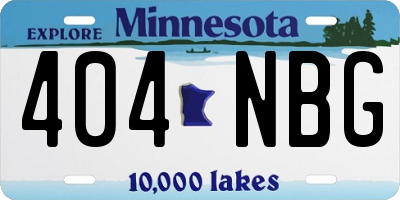 MN license plate 404NBG