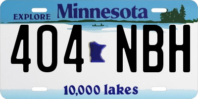 MN license plate 404NBH