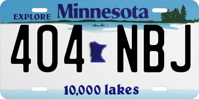 MN license plate 404NBJ
