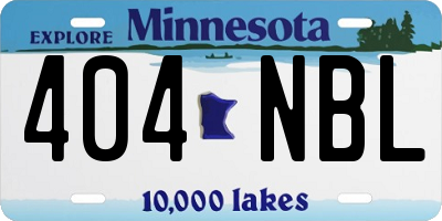 MN license plate 404NBL