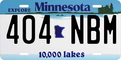 MN license plate 404NBM
