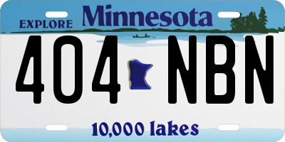 MN license plate 404NBN