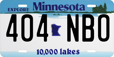 MN license plate 404NBO