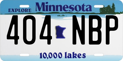 MN license plate 404NBP