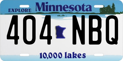 MN license plate 404NBQ