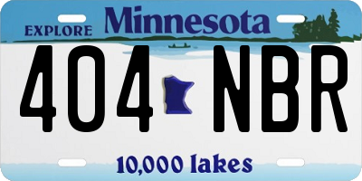 MN license plate 404NBR