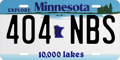 MN license plate 404NBS