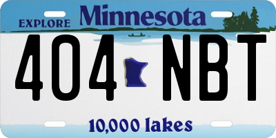 MN license plate 404NBT