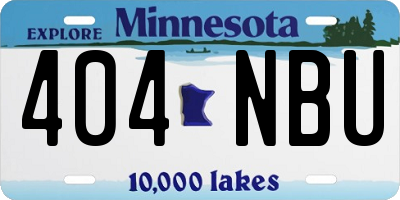 MN license plate 404NBU