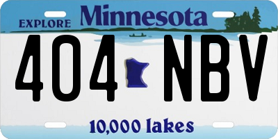 MN license plate 404NBV