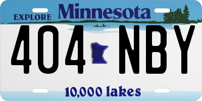 MN license plate 404NBY