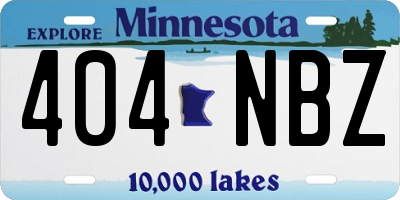 MN license plate 404NBZ