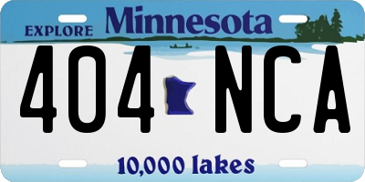 MN license plate 404NCA