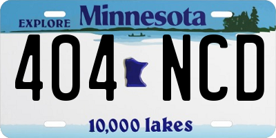 MN license plate 404NCD