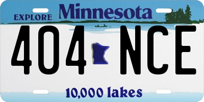 MN license plate 404NCE